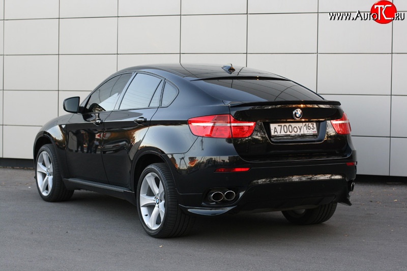 4 749 р. Накладки Global-Tuning на задний бампер автомобиля  BMW X6  E71 (2008-2014) дорестайлинг, рестайлинг (Неокрашенные)  с доставкой в г. Горно‑Алтайск