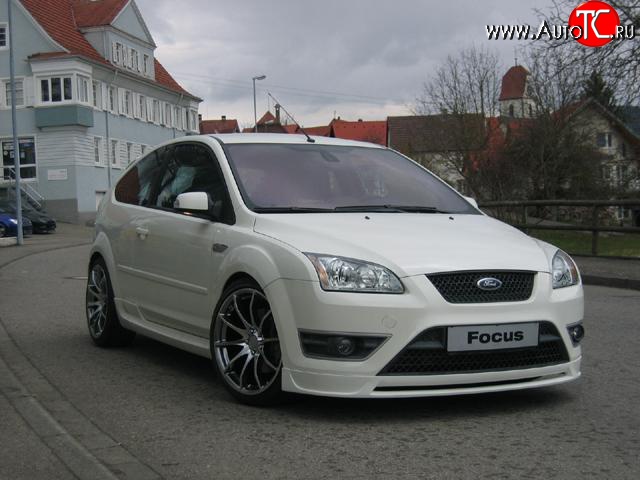 4 999 р. Накладка переднего бампера ST Sport Ford Focus 2  седан дорестайлинг (2004-2008) (Неокрашенная)  с доставкой в г. Горно‑Алтайск