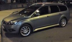 5 649 р. Пороги накладки BombStyle Ford Focus 2 универсал рестайлинг (2007-2011) (Неокрашенные)  с доставкой в г. Горно‑Алтайск. Увеличить фотографию 1