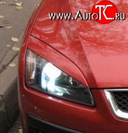 699 р. Реснички Sport-Style  Ford Focus  2 (2004-2008)  седан дорестайлинг, универсал дорестайлинг, хэтчбэк 3 дв. дорестайлинг, хэтчбэк 5 дв. дорестайлинг (Неокрашенные)  с доставкой в г. Горно‑Алтайск