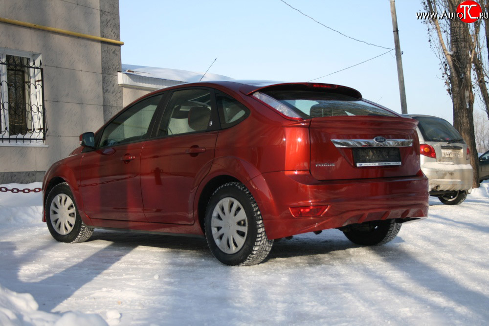 1 699 р. Накладка заднего бампера AutoTC Ford Focus 2 хэтчбэк 3 дв. рестайлинг (2007-2011) (Неокрашенная)  с доставкой в г. Горно‑Алтайск