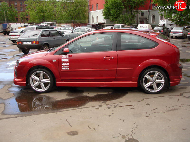 2 679 р. Пороги накладки Снайпер Ford Focus 2 седан рестайлинг (2007-2011) (Неокрашенные)  с доставкой в г. Горно‑Алтайск