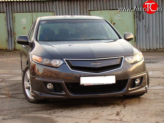 3 989 р. Вставка в оригинальную решетку радиатора MUGEN (дорестайлинг)  Honda Accord  CU (2008-2011) седан дорестайлинг (Неокрашенная)  с доставкой в г. Горно‑Алтайск