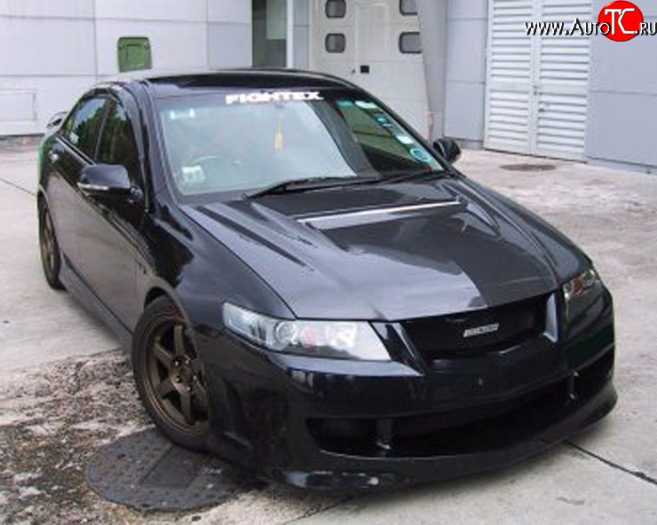 15 999 р. Передний бампер Mugen Style  Honda Accord  7 CL (2002-2005) седан дорестайлинг (Без сетки, Неокрашенный)  с доставкой в г. Горно‑Алтайск