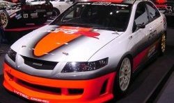 15 999 р. Передний бампер Mugen Style  Honda Accord  7 CL (2002-2005) седан дорестайлинг (Без сетки, Неокрашенный)  с доставкой в г. Горно‑Алтайск. Увеличить фотографию 2
