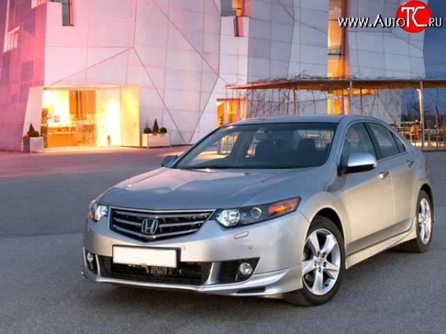 6 199 р. Накладка переднего бампера Type-S Honda Accord CU седан дорестайлинг (2008-2011) (Неокрашенная)  с доставкой в г. Горно‑Алтайск