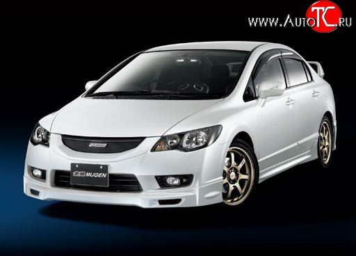 6 499 р. Накладка переднего бампера Mugen Style  Honda Civic  FD (2009-2011) седан рестайлинг (Неокрашенная)  с доставкой в г. Горно‑Алтайск