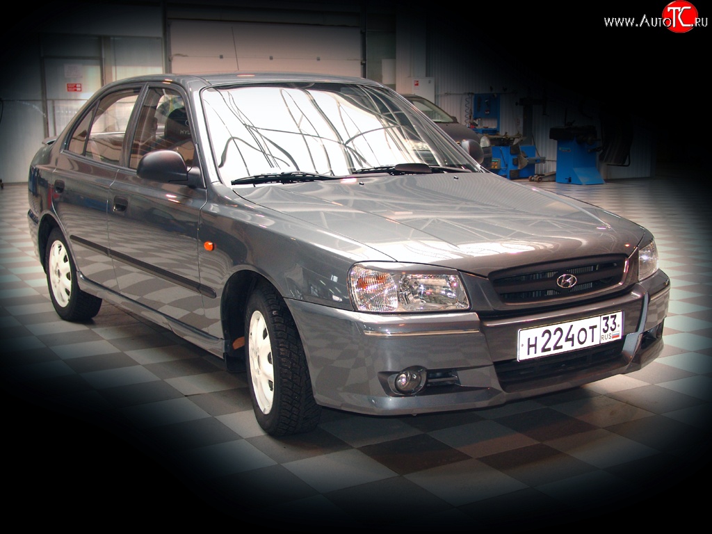 459 р. Реснички E-Sport Hyundai Accent седан ТагАЗ (2001-2012) (Неокрашенные)  с доставкой в г. Горно‑Алтайск