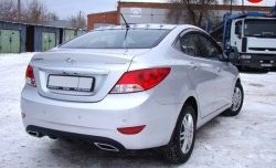 3 999 р. Диффузор заднего бампера Sport var №1 Hyundai Solaris RBr седан дорестайлинг (2010-2014) (Глянец неокрашенный)  с доставкой в г. Горно‑Алтайск. Увеличить фотографию 1