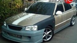 5 949 р. Пороги накладки ATH New Hyundai Accent седан ТагАЗ (2001-2012) (Неокрашенные)  с доставкой в г. Горно‑Алтайск. Увеличить фотографию 2