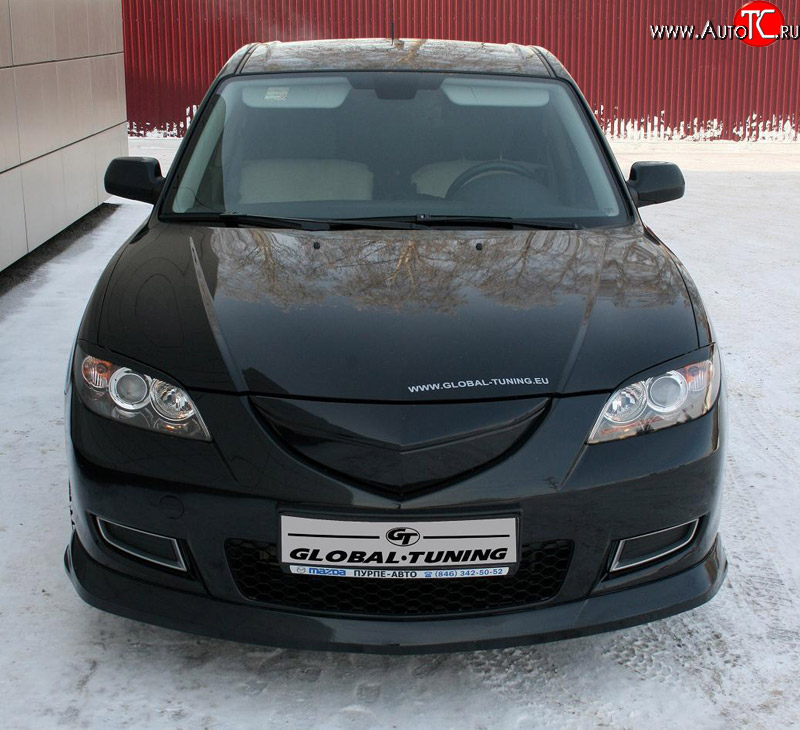 4 849 р. Накладка переднего бампера Global-Tuning Mazda 3/Axela BK дорестайлинг седан (2003-2006) (Неокрашенная)  с доставкой в г. Горно‑Алтайск