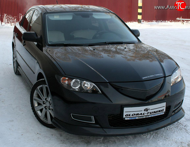 729 р. Реснички на фары Global-Tuning Mazda 3/Axela BK дорестайлинг седан (2003-2006) (Неокрашенные)  с доставкой в г. Горно‑Алтайск