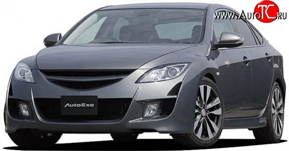 6 649 р. Передний бампер AutoExq Mazda 6 GH дорестайлинг лифтбэк (2007-2010) (Неокрашенный)  с доставкой в г. Горно‑Алтайск