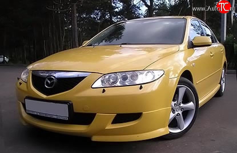 7 349 р. Накладка переднего бампера AERO Mazda 6 GG лифтбэк дорестайлинг (2002-2005) (Неокрашенная)  с доставкой в г. Горно‑Алтайск