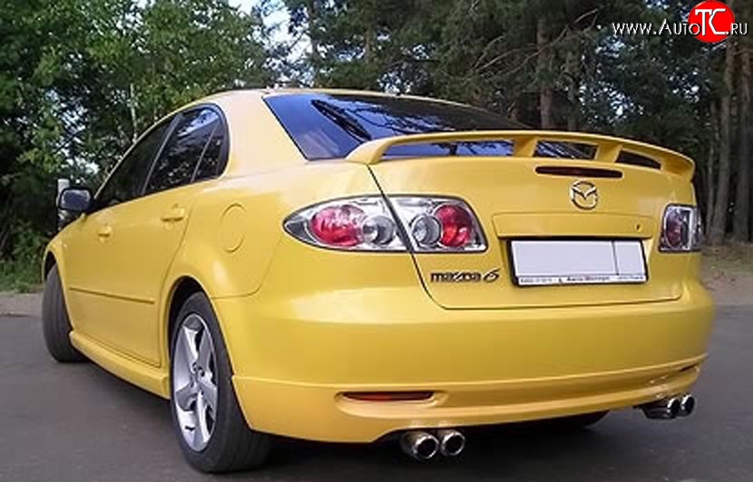 7 349 р. Накладка заднего бампера AERO Mazda 6 GG лифтбэк дорестайлинг (2002-2005) (Неокрашенная)  с доставкой в г. Горно‑Алтайск