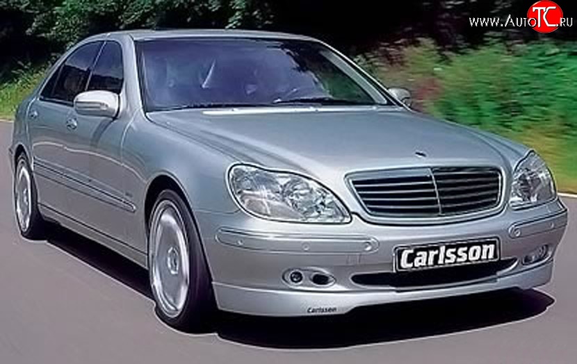 8 949 р. Накладка переднего бампера CARLSSON Mercedes-Benz S class W220 (1998-2005) (Неокрашенная)  с доставкой в г. Горно‑Алтайск