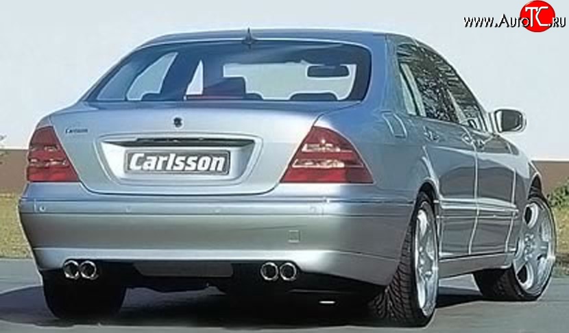 8 949 р. Накладка заднего бампера CARLSSON Mercedes-Benz S class W220 (1998-2005) (Неокрашенная)  с доставкой в г. Горно‑Алтайск