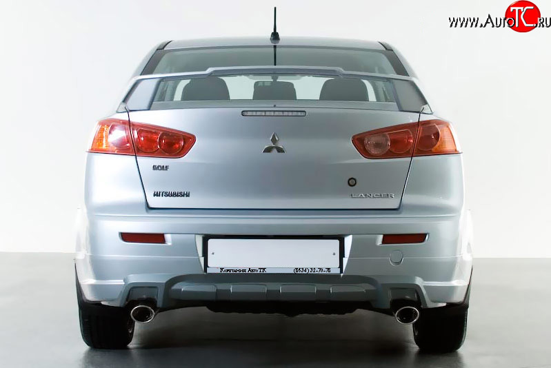 3 599 р. Накладка заднего бампера Elegance Mitsubishi Lancer 10 CY седан дорестайлинг (2007-2010) (Неокрашенная)  с доставкой в г. Горно‑Алтайск