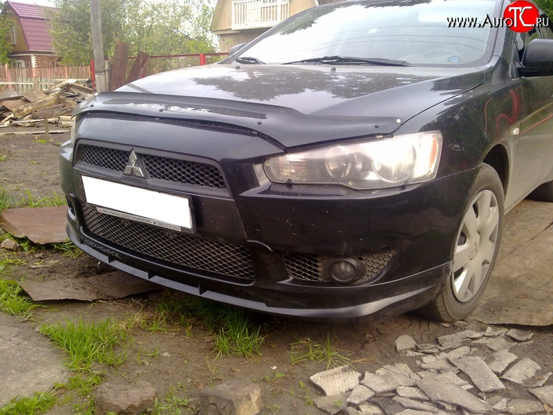 3 599 р. Накладка переднего бампера Elegance Mitsubishi Lancer 10 седан дорестайлинг (2007-2010) (Неокрашенная)  с доставкой в г. Горно‑Алтайск