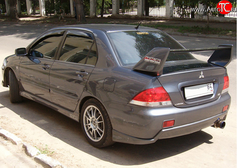 4 189 р. Накладка на задний бампер M-VRS Mitsubishi Lancer 9 2-ой рестайлинг седан (2005-2009) (Неокрашенная)  с доставкой в г. Горно‑Алтайск