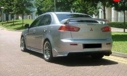 4 999 р. Накладка Zodiak под одинарный выхлоп на задний бампер  Mitsubishi Lancer  10 (2007-2017) седан дорестайлинг, седан рестайлинг (Неокрашенная)  с доставкой в г. Горно‑Алтайск. Увеличить фотографию 2