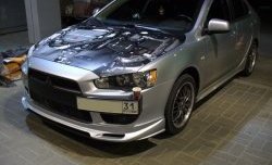 4 849 р. Накладка Zodiak на передний бампер Mitsubishi Lancer 10 седан дорестайлинг (2007-2010) (Неокрашенная)  с доставкой в г. Горно‑Алтайск. Увеличить фотографию 3