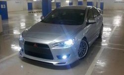 4 849 р. Накладка Zodiak на передний бампер Mitsubishi Lancer 10 седан дорестайлинг (2007-2010) (Неокрашенная)  с доставкой в г. Горно‑Алтайск. Увеличить фотографию 6