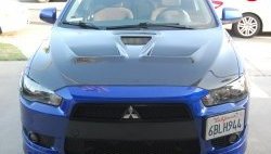 31 799 р. Пластиковый капот Evo Mitsubishi Lancer 10 седан дорестайлинг (2007-2010) (Неокрашенный)  с доставкой в г. Горно‑Алтайск. Увеличить фотографию 10