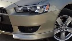 3 099 р. Клыки Evo на передний бампер автомобиля Mitsubishi Lancer 10 седан дорестайлинг (2007-2010) (Неокрашенные)  с доставкой в г. Горно‑Алтайск. Увеличить фотографию 2