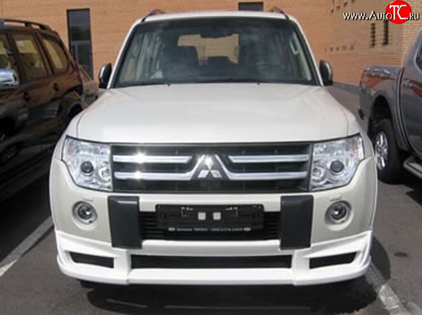 10 599 р. Накладка переднего бампера Sport Mitsubishi Pajero 4 V80 дорестайлинг (2006-2011) (Неокрашенная)  с доставкой в г. Горно‑Алтайск