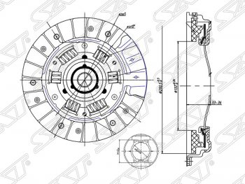 Комплект сцепления SAT (1.4) Seat Ibiza 6L хэтчбэк 3 дв. дорестайлинг (2002-2006)