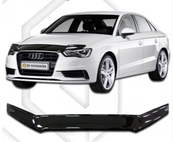 Дефлектор капота CA-Plastic Audi (Ауди) A3 (А3) ( 8VS седан,  8VA хэтчбэк 5 дв.,  8V1) (2012-2016) 8VS седан, 8VA хэтчбэк 5 дв., 8V1 дорестайлинг, дорестайлинг, хэтчбэк 3 дв. дорестайлинг