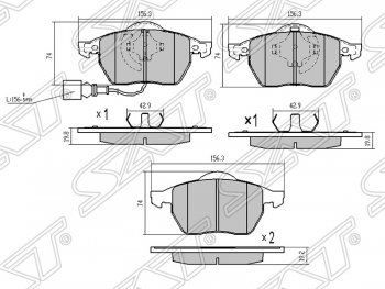 Передние тормозные колодки SAT Audi TT 8N дорестайлинг, купе (1998-2003)