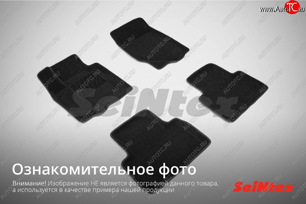 4 999 р. Износостойкие коврики в салон SeiNtex Premium 3D 4 шт. (ворсовые, черные) Audi A4 B8 дорестайлинг, универсал (2007-2011)  с доставкой в г. Горно‑Алтайск