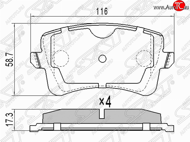 1 189 р. Колодки тормозные задние SAT  Audi A4  B8 - Q5  FY  с доставкой в г. Горно‑Алтайск