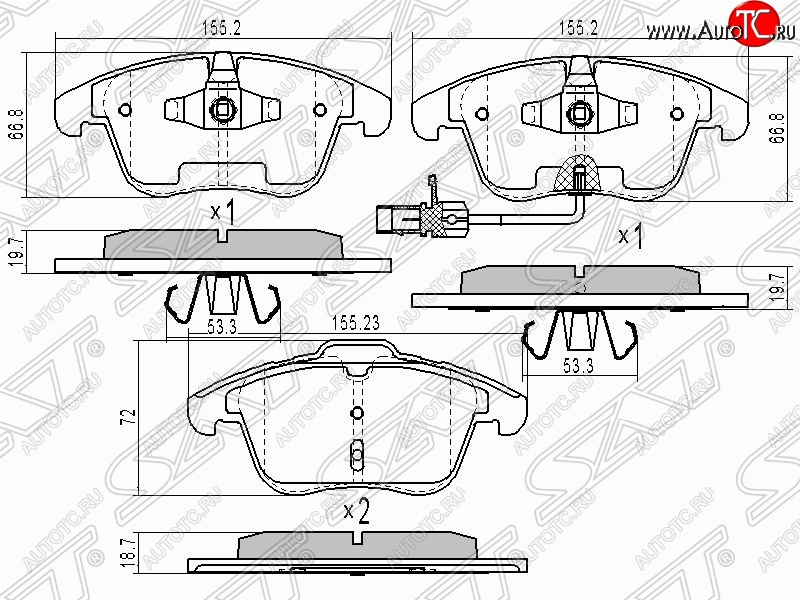 1 799 р. Колодки тормозные передние SAT  Audi A4  B7 - A6  C6  с доставкой в г. Горно‑Алтайск