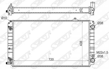 Радиатор двигателя SAT (пластинчатый, 632*399*32 мм)  A4 ( B6,  B7), A6  C5