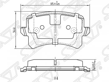 Колодки тормозные SAT (задние) Volkswagen Passat B6 универсал (2005-2010)