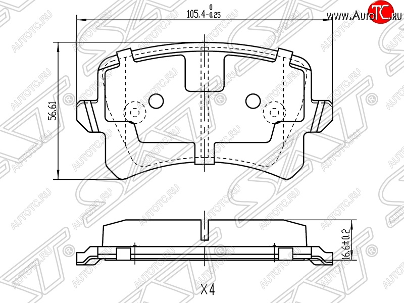 1 439 р. Колодки тормозные SAT (задние) Volkswagen Passat B7 седан (2010-2015)  с доставкой в г. Горно‑Алтайск