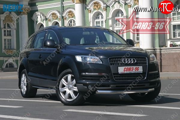 20 879 р. Защита переднего бампера Souz-96 (d 76) Audi Q7 4L дорестайлинг (2005-2009)  с доставкой в г. Горно‑Алтайск