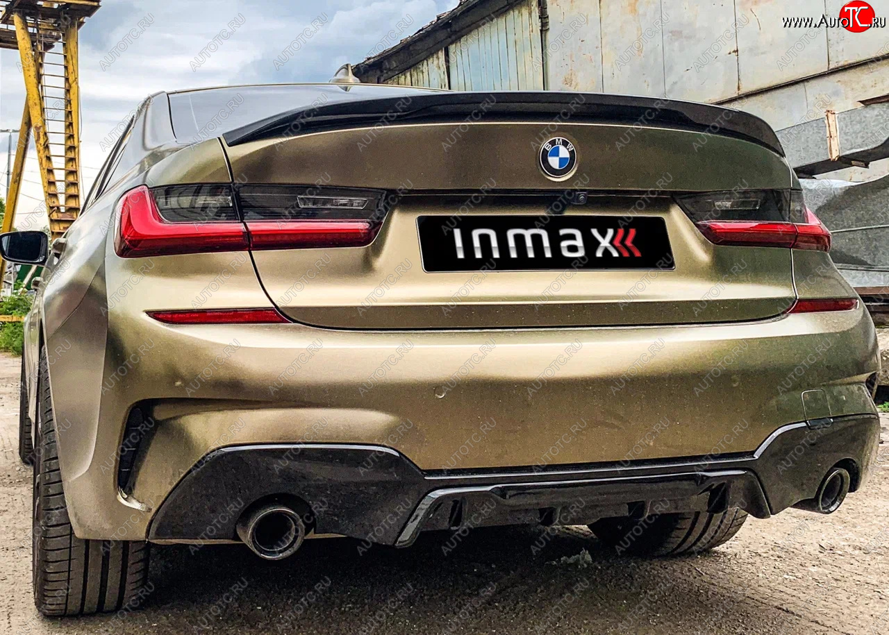12 999 р. Диффузор заднего бампера М-Perfomance 320  BMW 3 серия  G20 (2018-2022) седан Inmax (цвет: черный глянец)  с доставкой в г. Горно‑Алтайск