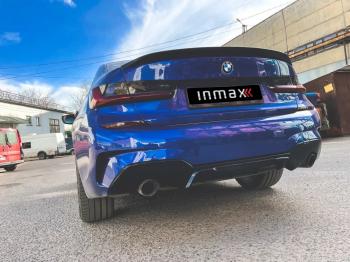 12 999 р. Диффузор заднего бампера М-Perfomance 320  BMW 3 серия  G20 (2018-2022) седан Inmax (цвет: черный глянец)  с доставкой в г. Горно‑Алтайск. Увеличить фотографию 12