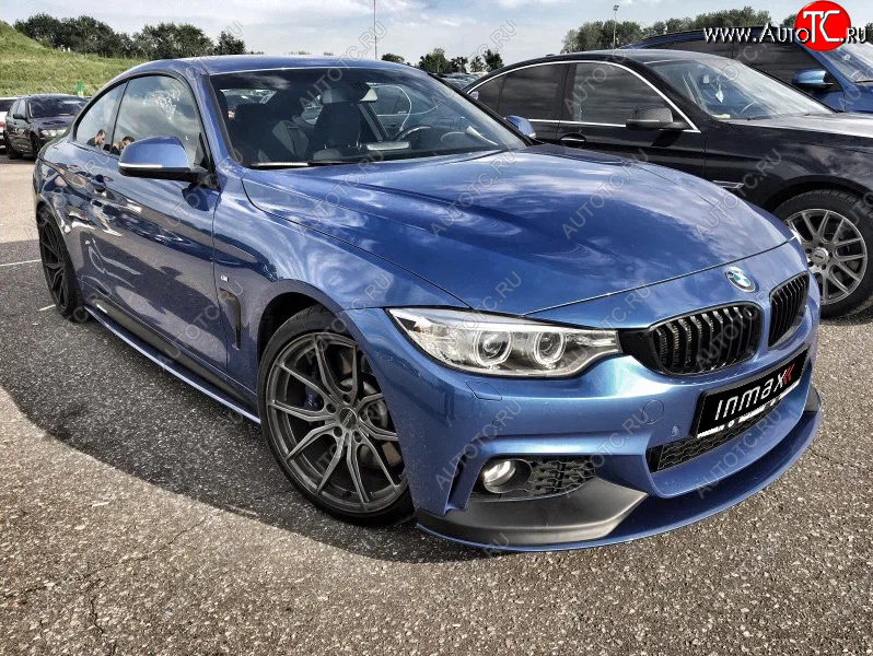 14 499 р. Сплиттер переднего бампера М-Perfomance BMW 4 серия F32 купе дорестайлинг (2013-2017) (цвет: черный матовый)  с доставкой в г. Горно‑Алтайск