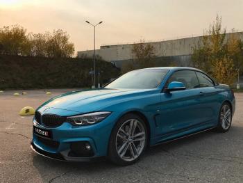 14 499 р. Сплиттер переднего бампера М-Perfomance BMW 4 серия F32 купе дорестайлинг (2013-2017) (цвет: черный матовый)  с доставкой в г. Горно‑Алтайск. Увеличить фотографию 3