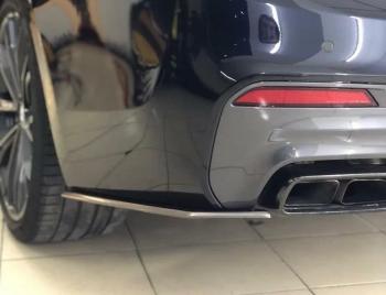 5 999 р. Накладки M-Perfomance под задний бампер (мини-лезвия) Inmax  BMW 5 серия  G30 (2016-2020) дорестайлинг, седан (цвет: черный глянец)  с доставкой в г. Горно‑Алтайск. Увеличить фотографию 2