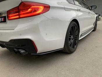 5 999 р. Накладки M-Perfomance под задний бампер (мини-лезвия) Inmax  BMW 5 серия  G30 (2016-2020) дорестайлинг, седан (цвет: черный глянец)  с доставкой в г. Горно‑Алтайск. Увеличить фотографию 5