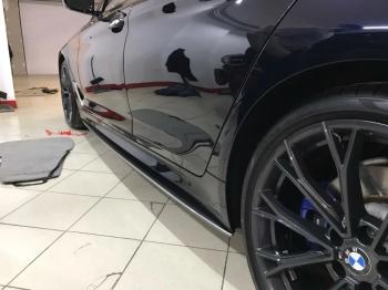 10 999 р. Пластиковые накладки M-порогов  BMW 5 серия  G30 (2016-2020) дорестайлинг, седан  с доставкой в г. Горно‑Алтайск. Увеличить фотографию 3