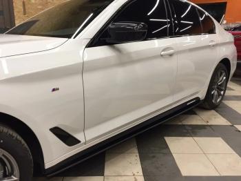 10 999 р. Пластиковые накладки M-порогов  BMW 5 серия  G30 (2016-2020) дорестайлинг, седан  с доставкой в г. Горно‑Алтайск. Увеличить фотографию 6