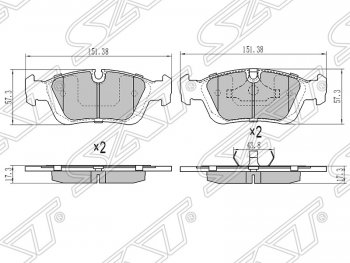 Колодки тормозные SAT (передние) BMW 3 серия E46 седан дорестайлинг (1998-2001)