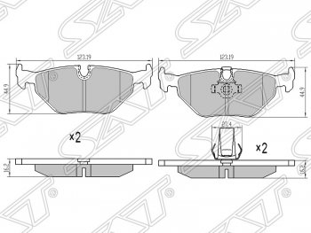 Колодки тормозные SAT (задние) BMW 5 серия E39 седан рестайлинг (2000-2003)